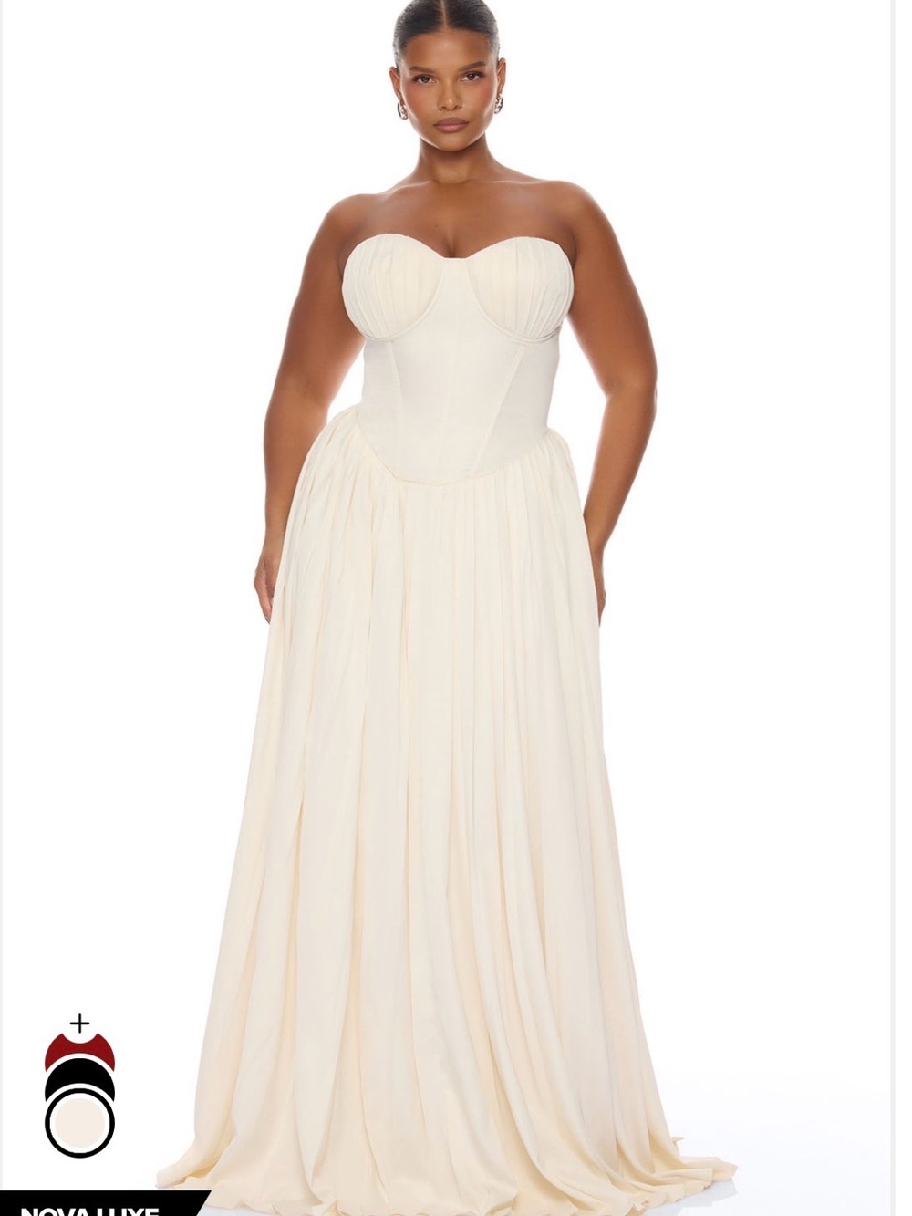Fashion Nova Strapless Corset Maxi Dress in Ivory - Picture 3 of 4